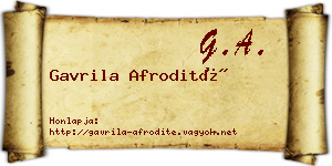 Gavrila Afrodité névjegykártya